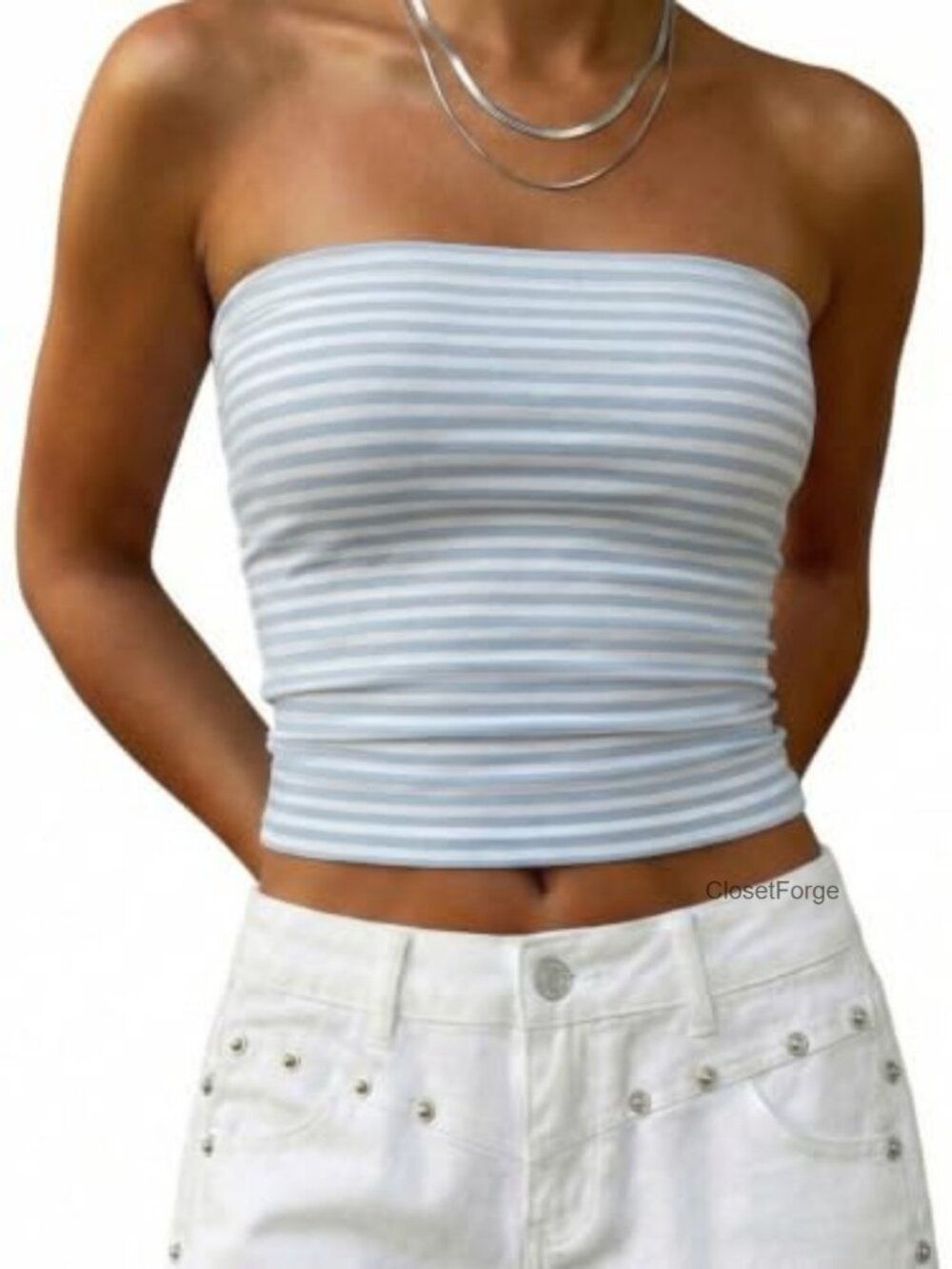 ONLYSTORY Women's Strapless Bandeau Tube Top Cotton Spandex Sleeveless